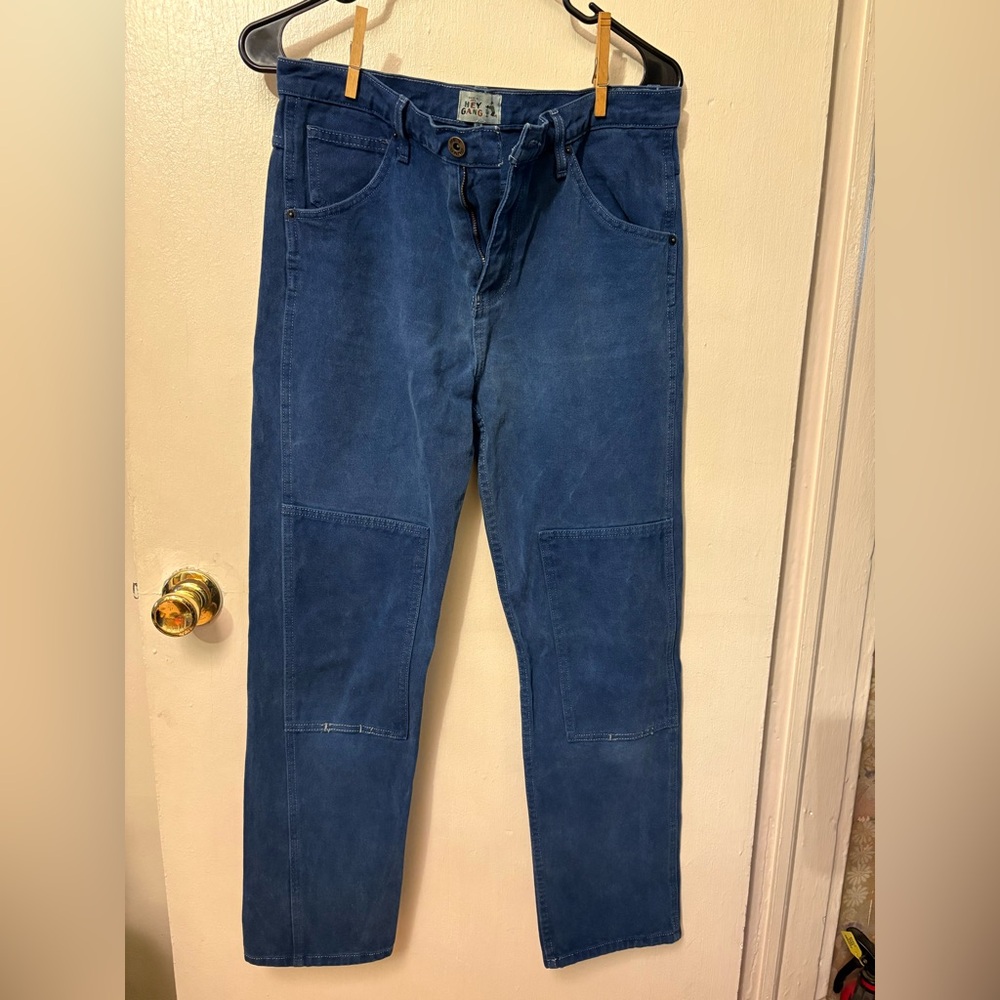 Hey Gang Double Knee Patch Blue Pants size 28
